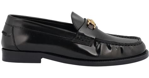 versace mokassin|Versace black leather shoes.